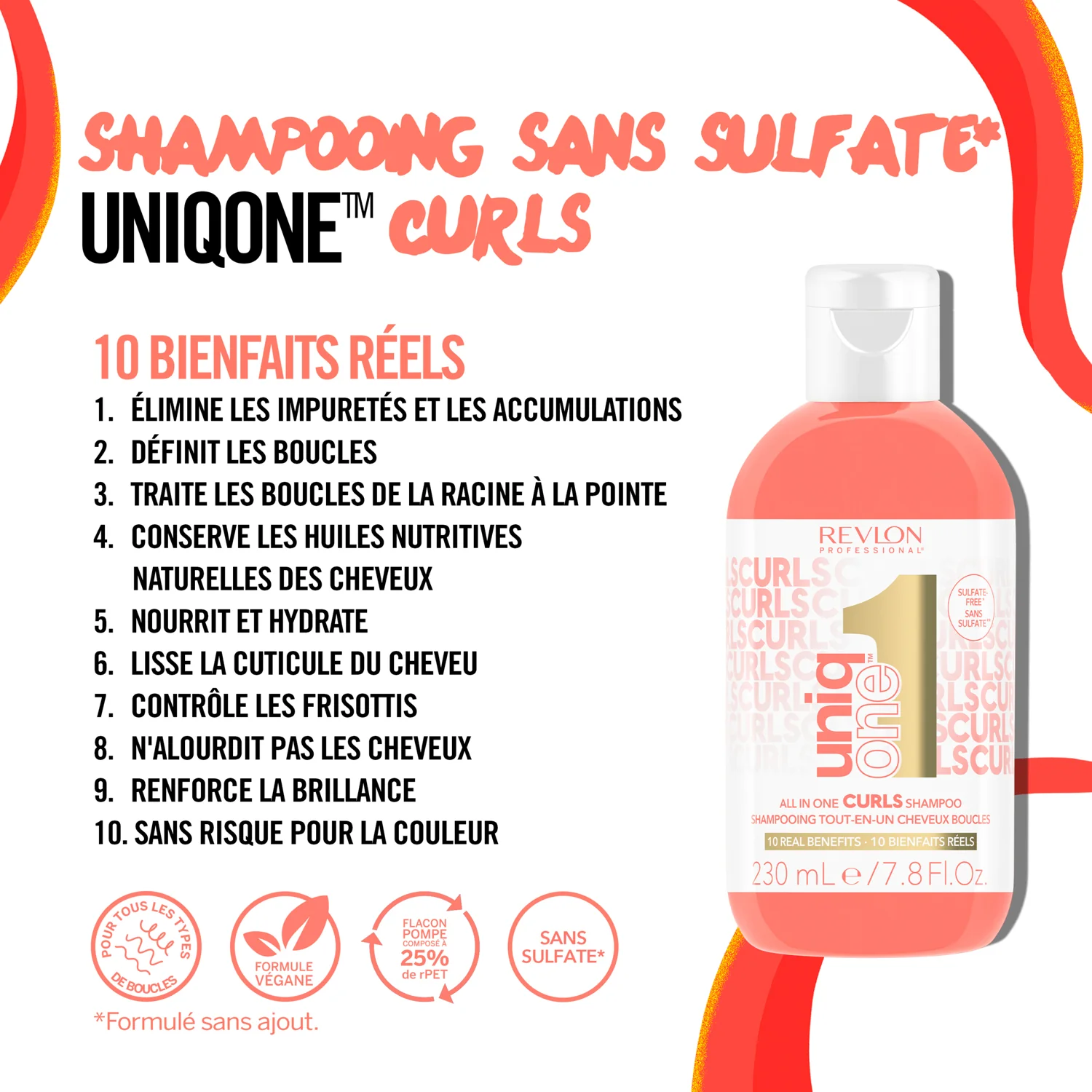 Shampoing Revlon Curls Uniq One 230 ML - Image 2