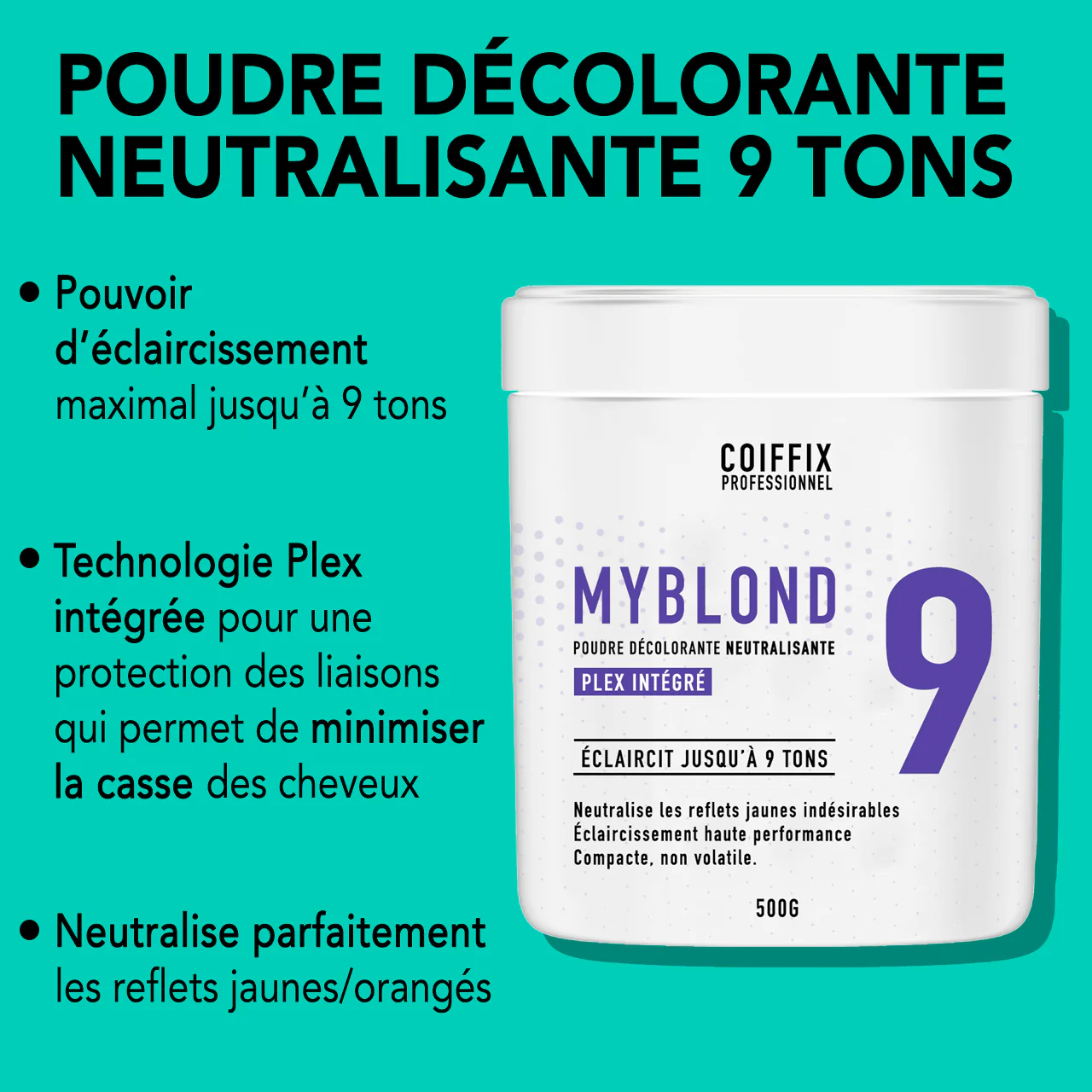 Poudre Décolorante 9 Tons MyBlond Coiffix Professionnel 30G - Image 2