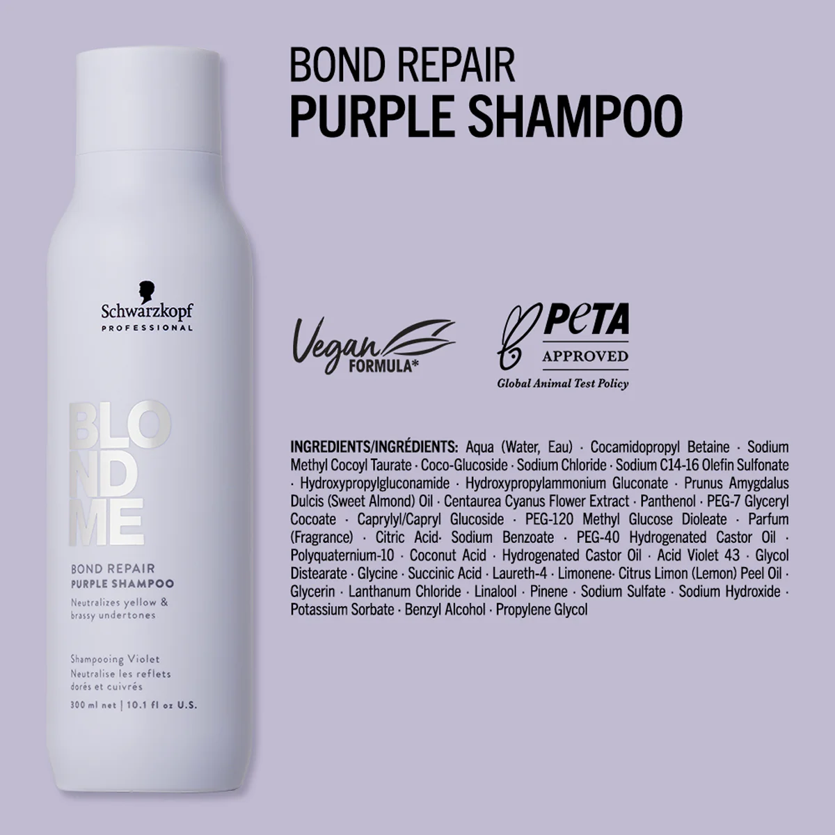 Shampoing Violet Neutralisant Blond Me Bond Repair Schwarzkopf 300 ML - Image 5
